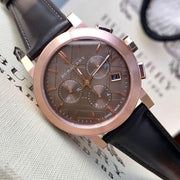  Shop Authentic Burberry The City Grey Dial Brown Leather Strap Unisex Watch - BU9755 - Luxxuri