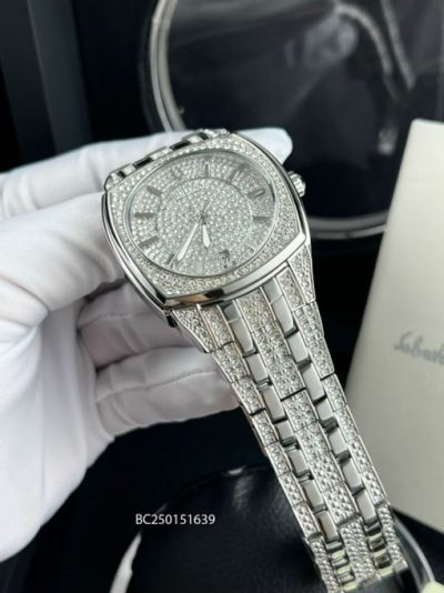  Shop Authentic Bulova Phantom Swarovski Crystal Pave Silver Dial Silver Steel Strap Watch for Men - 98B296 - Luxxuri