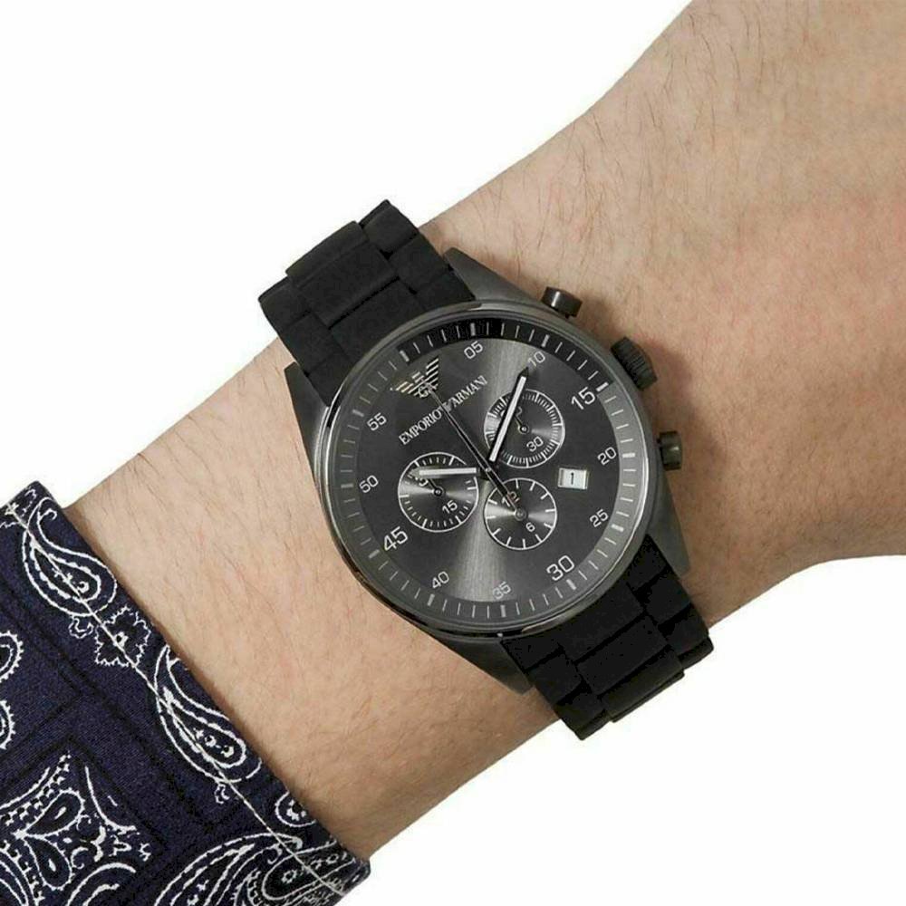  Shop Authentic Emporio Armani Sportivo Chronograph Black Dial Black Stainless Steel Watch For Men - AR5889 - Luxxuri