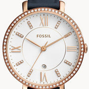 Shop Authentic Fossil Jacqueline White Dial Blue Leather Strap Watch for Women - ES4291 - Luxxuri