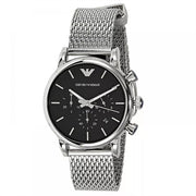  Shop Authentic Emporio Armani Luigi Chronograph Black Dial Silver Mesh Bracelet Watch For Men - AR1811 - Luxxuri