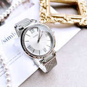  Shop Authentic Guess Soho Silver DIal Stainless Steel Mesh Bracelet Watch For Women - W0638L1 - Luxxuri