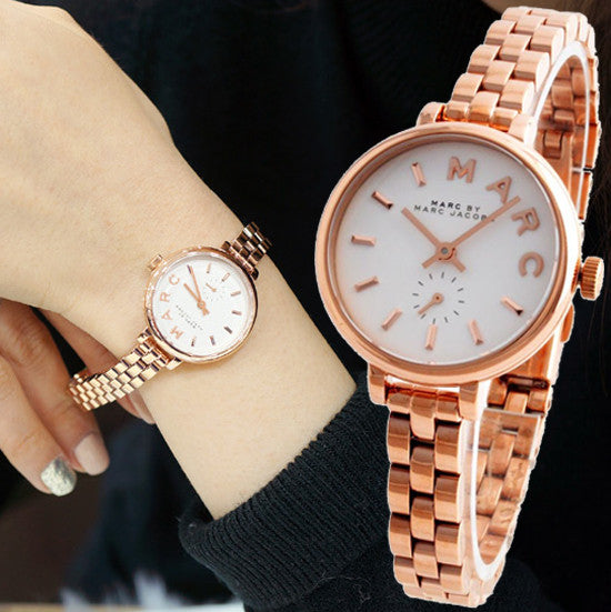  Shop Authentic Marc Jacobs Sally White Dial Rose Gold Steel Strap Watch for Women - MBM8643 - Luxxuri