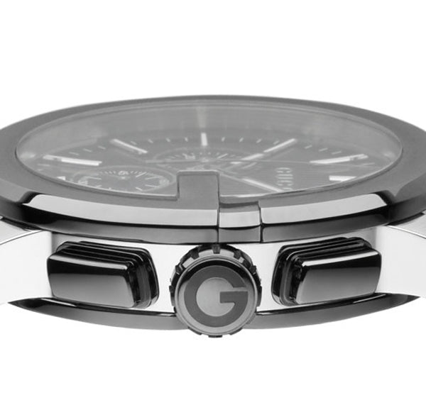  Shop Authentic Gucci G Chrono Black Dial Black Leather Strap Watch For Men - YA101205 - Luxxuri