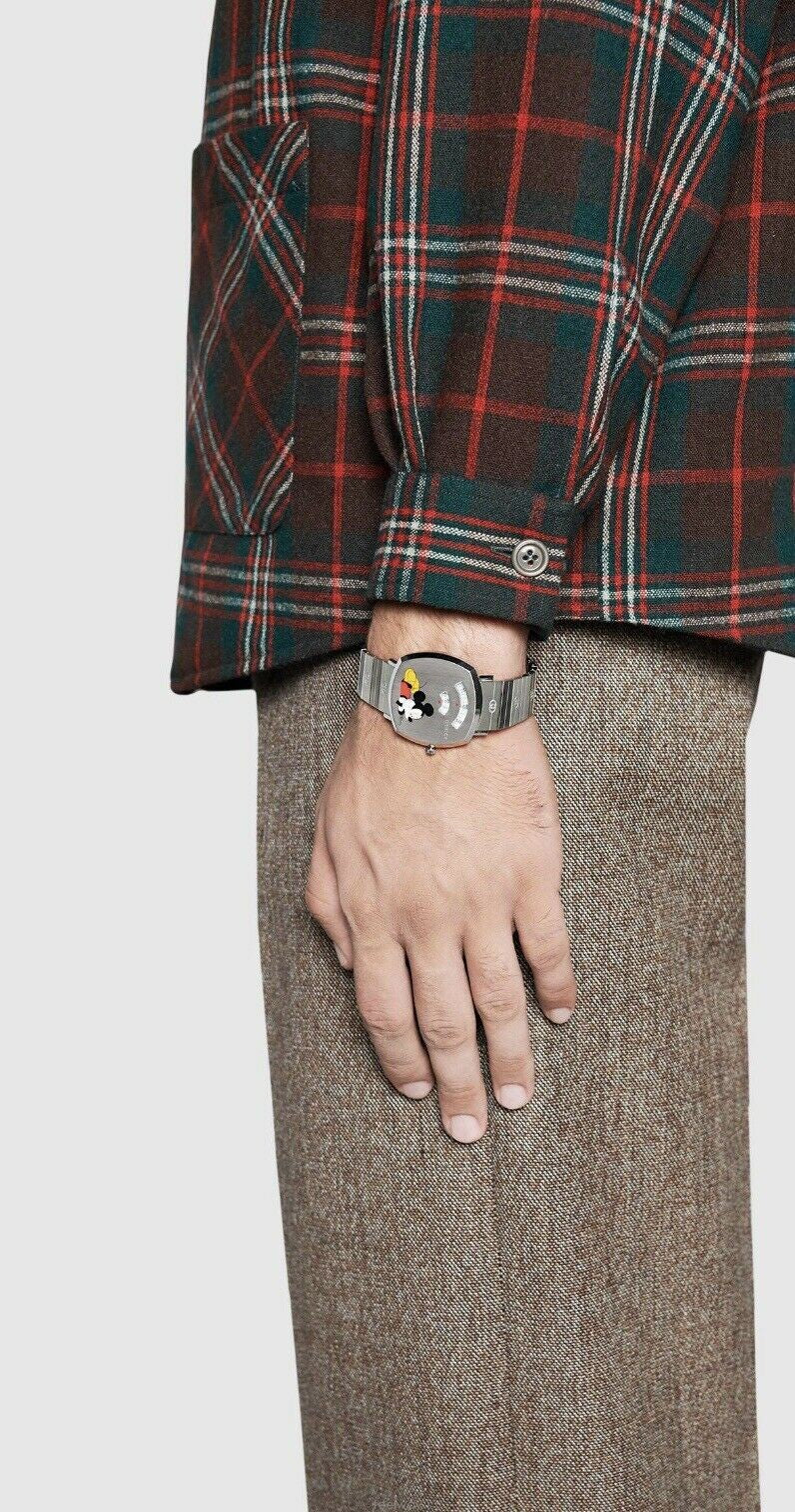  Shop Authentic Gucci Grip x Disney Quartz Silver Dial Silver Steel Strap Unisex Watch - YA157419 - Luxxuri