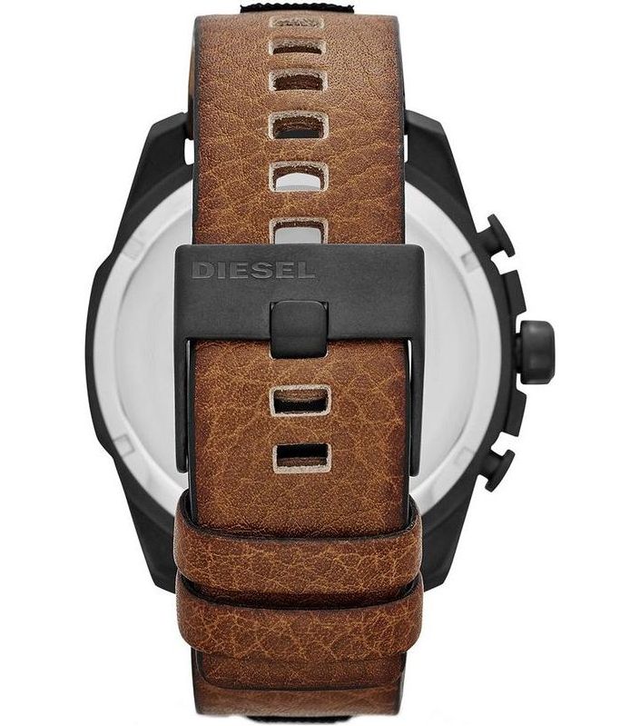  Shop Authentic Diesel Mega Chief Quartz Black Dial Two Tone Leather Strap Watch For Men - DZ4305 - Luxxuri