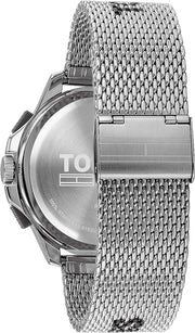  Shop Authentic Tommy Hilfiger Digital Black Dial Silver Mesh Bracelet Watch For Men - 1791765 - Luxxuri
