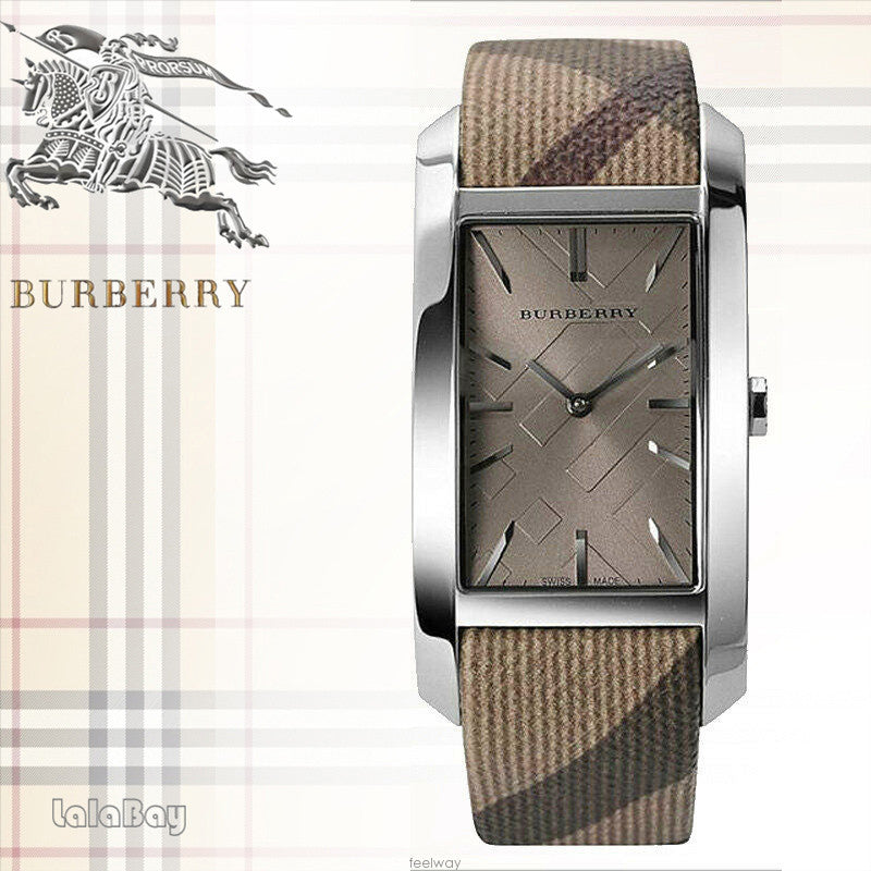  Shop Authentic Burberry Nova Check Silver Dial Two Tone Leather Strap Watch For Women - BU9404 - Luxxuri