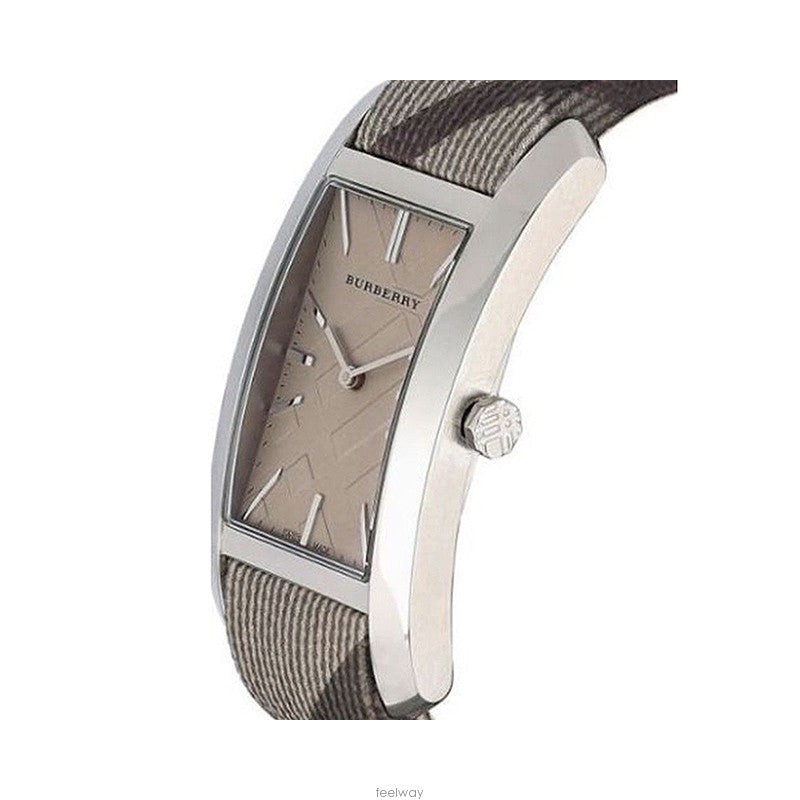  Shop Authentic Burberry Nova Check Silver Dial Two Tone Leather Strap Watch For Women - BU9404 - Luxxuri