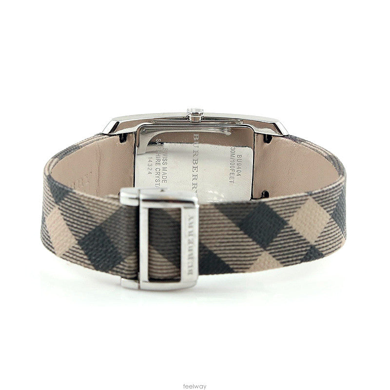  Shop Authentic Burberry Nova Check Silver Dial Two Tone Leather Strap Watch For Women - BU9404 - Luxxuri