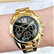  Shop Authentic Michael Kors Bradshaw Chronograph Black Dial Gold Steel Strap Watch For Women - MK6959 - Luxxuri