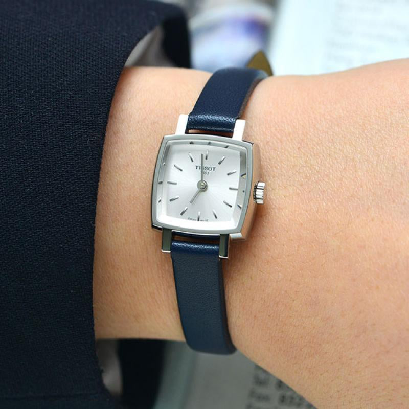 Shop Authentic Tissot Lovely Square Silver Dial Blue Leather Strap Watch For Women - T058.109.16.031.00 - Luxxuri