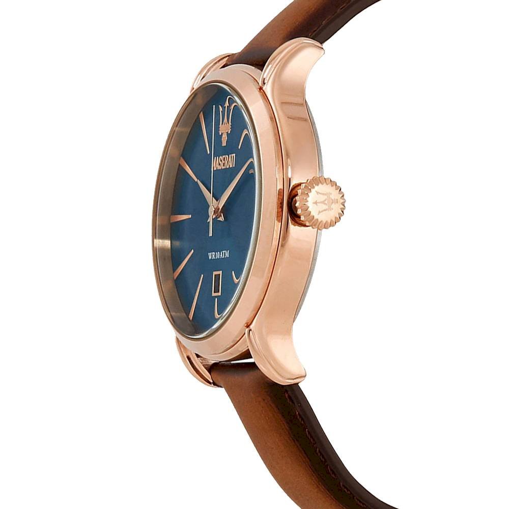  Shop Authentic Maserati Epoca Blue Dial Brown Leather Strap Watch For Men - R8851118001 - Luxxuri