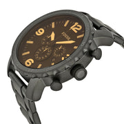  Shop Authentic Fossil Nate Chrongraph Ion Plated Black Dial Black Steel Strap Watch for Men - JR1356 - Luxxuri