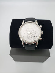  Shop Authentic Emporio Armani Classic Quartz Chronograph White Dial Black Leather Strap Watch For Men - AR1807 - Luxxuri
