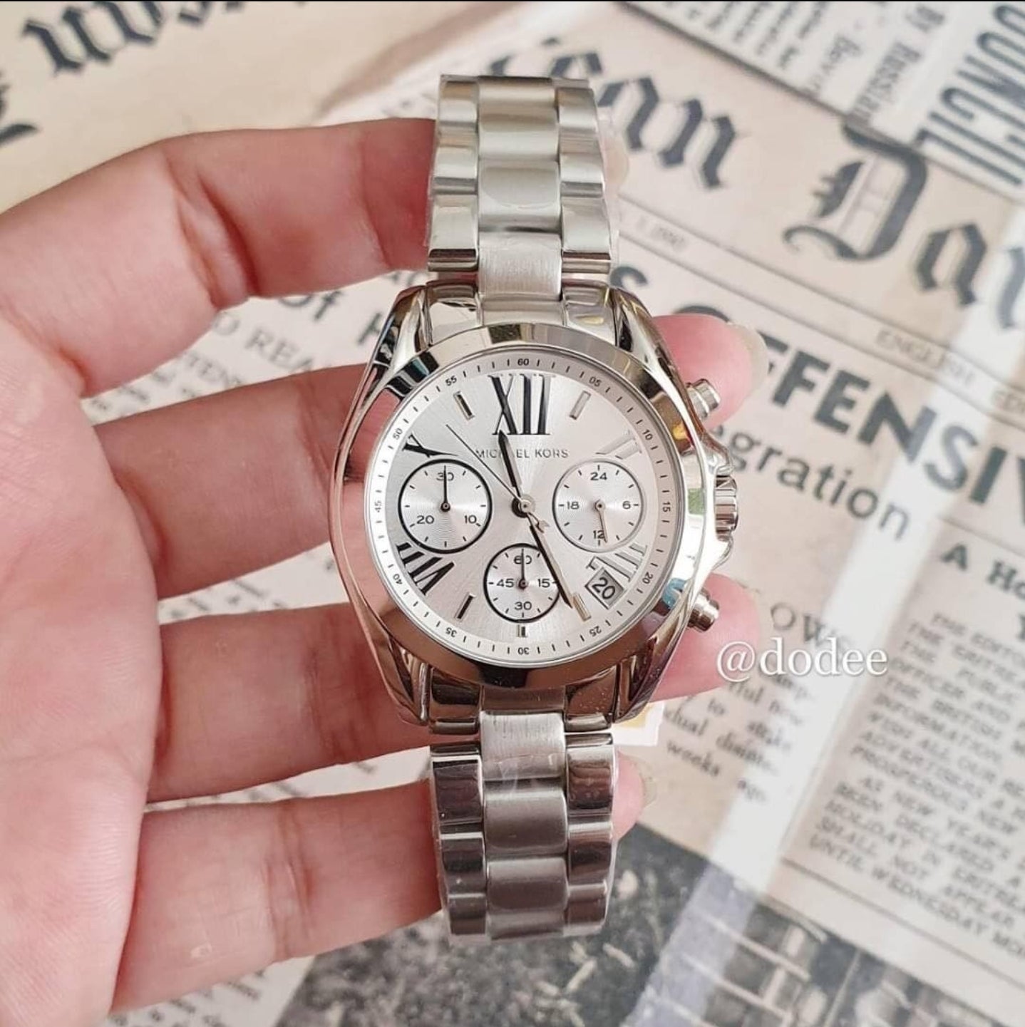  Shop Authentic Michael Kors Bradshaw  Chronograph Silver Dial Silver Steel Strap Watch for Women - MK6174 - Luxxuri