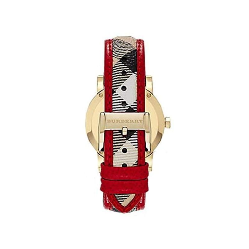  Shop Authentic Burberry The City Champagne Dial Leather Strap Watch for Women - BU9139 - Luxxuri