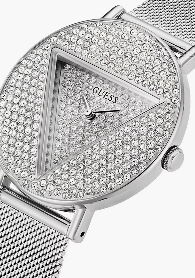  Shop Authentic Guess Iconic Diamonds Silver Dial Silver Mesh Bracelet Watch For Women - GW0477L1 - Luxxuri