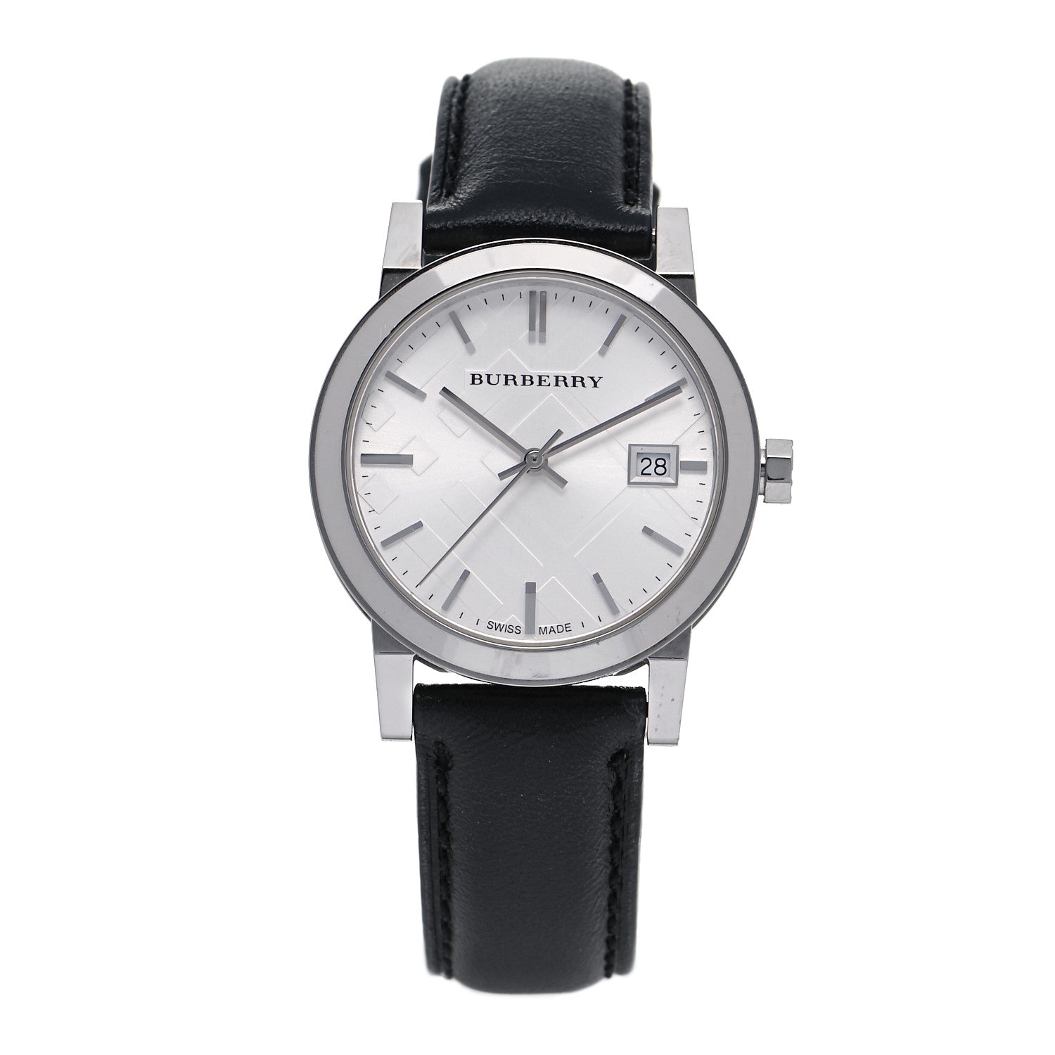  Shop Authentic Burberry The City Silver Dial Black Leather Strap Watch for Women - BU9106 - Luxxuri