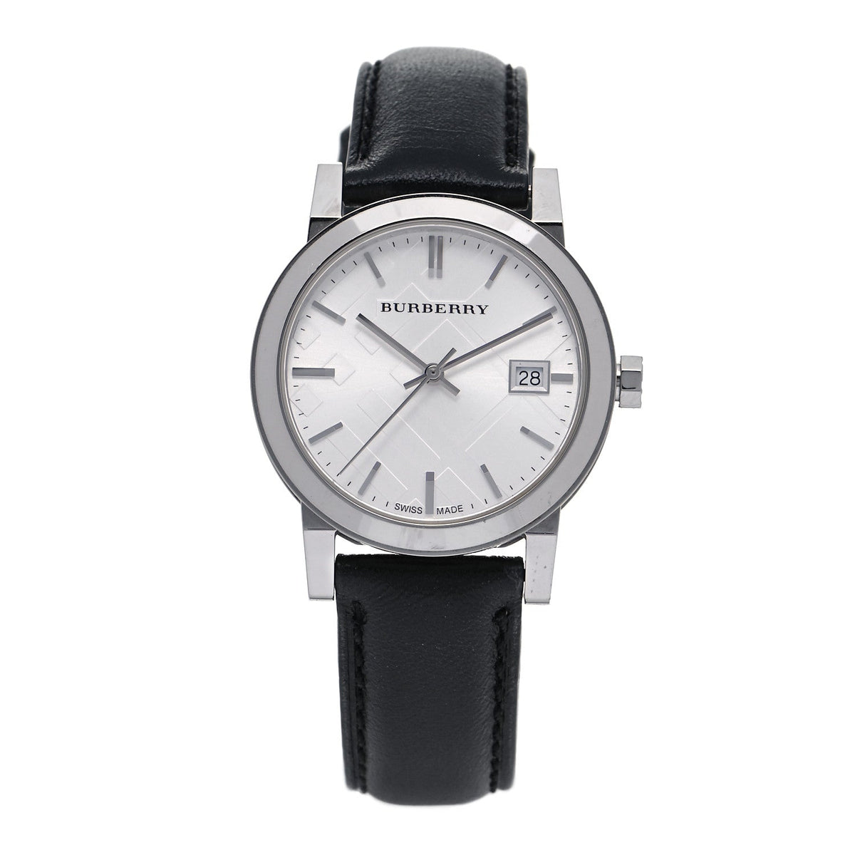  Shop Authentic Burberry The City Silver Dial Black Leather Strap Watch for Women - BU9106 - Luxxuri