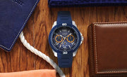  Shop Authentic Guess Trade Blue Dial Blue Silicone Strap Watch for Men - W0967G2 - Luxxuri