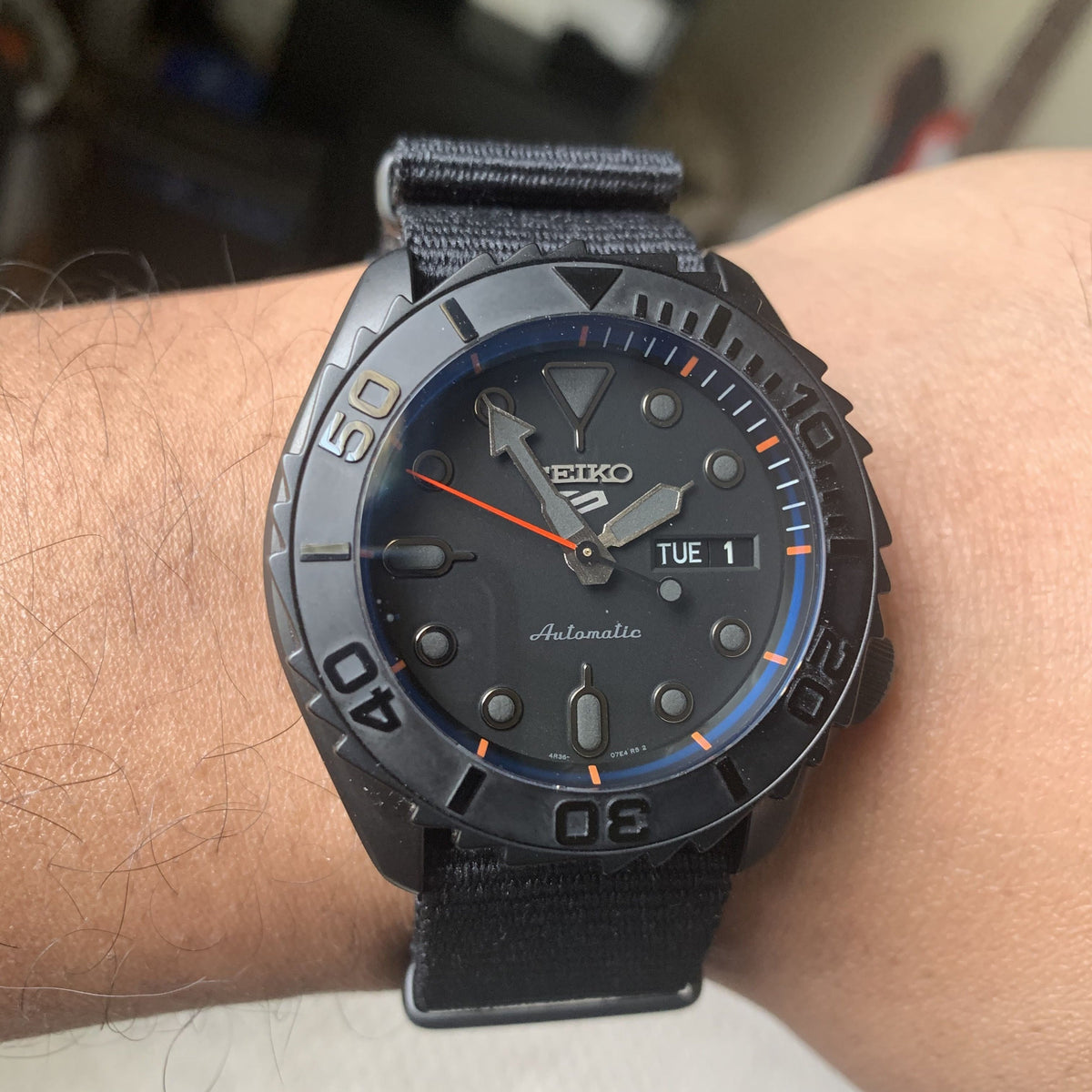  Shop Authentic Seiko 5 Sports Automatic Black Dial Black NATO Strap Watch For Men - SRPD79K1 - Luxxuri