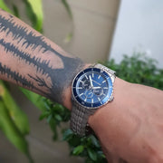  Shop Authentic Michael Kors Cunningham Multifunction Blue Dial Silver Steel Strap Watch For Men - MK7153 - Luxxuri