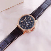  Shop Authentic Citizen Eco Drive Calendrier Black Dial Brown Leather StrapWatch For Men - BU2023-12E - Luxxuri