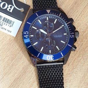  Shop Authentic Hugo Boss Ocean Edition Blue Dial Black Mesh Bracelet Watch for Men - 1513702 - Luxxuri
