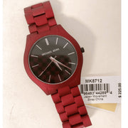  Shop Authentic Michael Kors Slim Runway Quartz Black Dial Red Steel Strap Watch for Men - MK8712 - Luxxuri