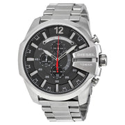  Shop Authentic Diesel Mega Chief Chronograph Black Dial Silver Steel Strap Watch For Men - DZ4308 - Luxxuri
