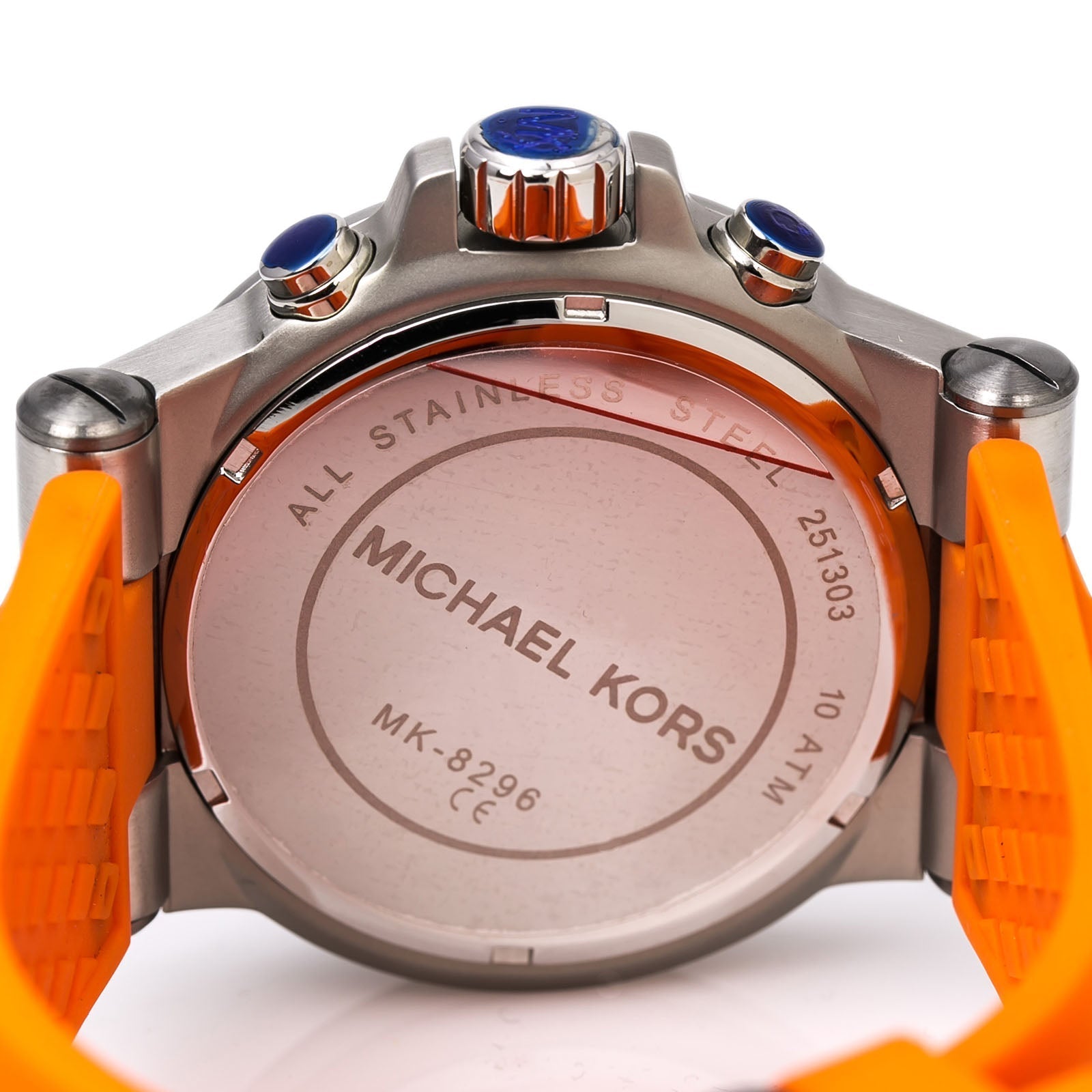  Shop Authentic Michael Kors Dylan Chronograph Grey Dial Orange Rubber Strap Watch for Men - MK8296 - Luxxuri