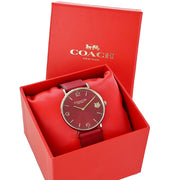 Coach Perry Red Dial Red Leather Strap Watch for Women - 14503852