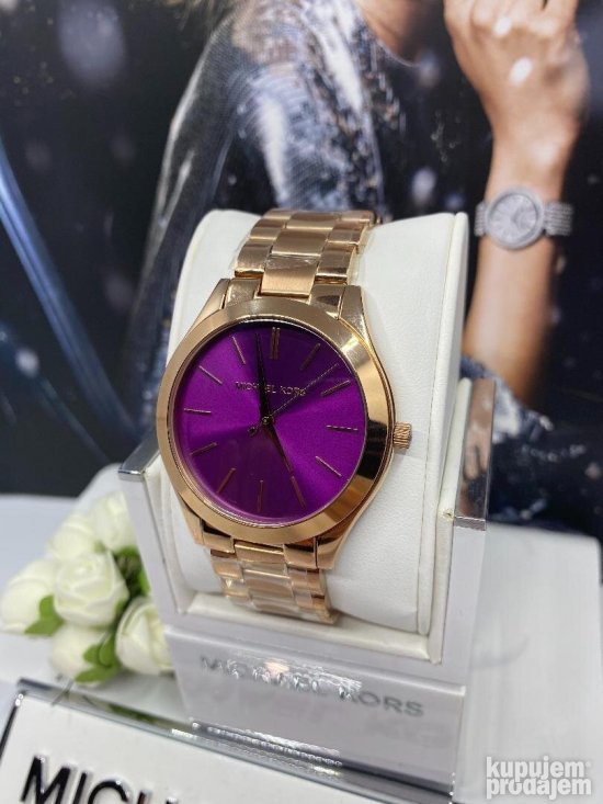  Shop Authentic Michael Kors Slim Runway Purple Dial Rose Gold Steel Strap Watch for Women - MK3293 - Luxxuri