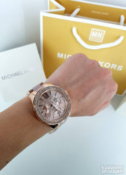  Shop Authentic Michael Kors Wren Crystals Rose Gold Dial Rose Gold Steel Strap Watch for Women - MK6096 - Luxxuri