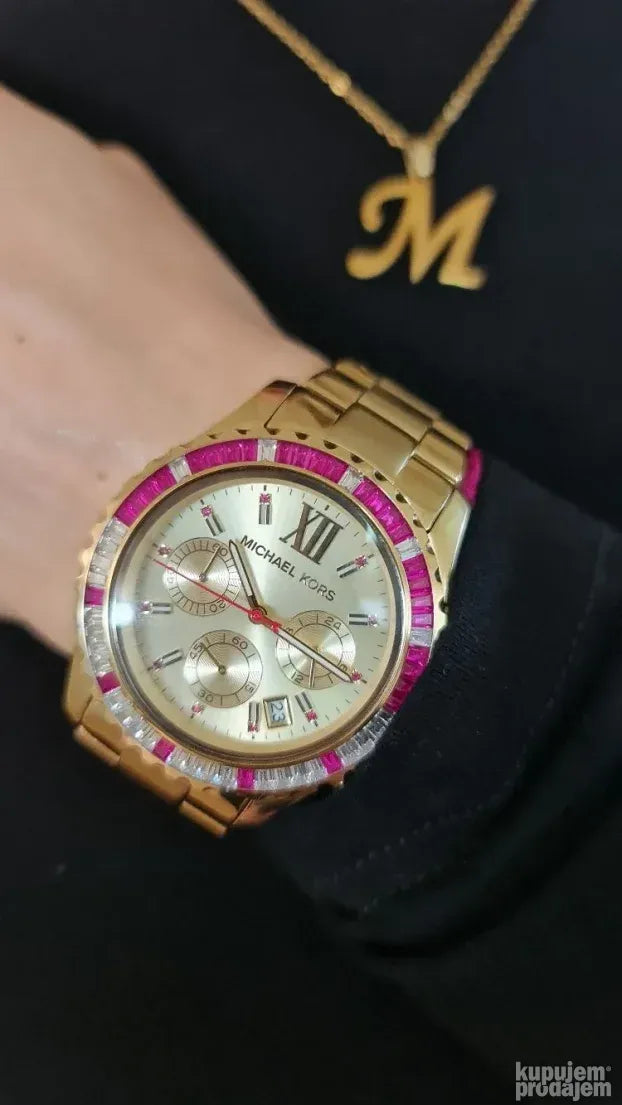  Shop Authentic Michael Kors Everest Chronograph Gold Dial Gold Steel Strap Watch for Women - MK5871 - Luxxuri