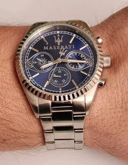  Shop Authentic Maserati Competizione Chronograph Blue Dial Silver Steel Strap Watch For Men - R8853100013 - Luxxuri