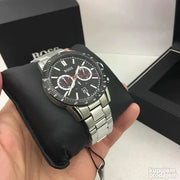  Shop Authentic Hugo Boss Allure Chronograph Black Dial Silver Steel Strap Watch for Men - 1513922 - Luxxuri
