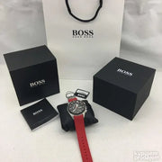  Shop Authentic Hugo Boss Volane Black Dial Red Rubber Strap Watch for Men - 1513959 - Luxxuri