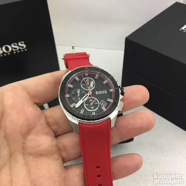  Shop Authentic Hugo Boss Volane Black Dial Red Rubber Strap Watch for Men - 1513959 - Luxxuri