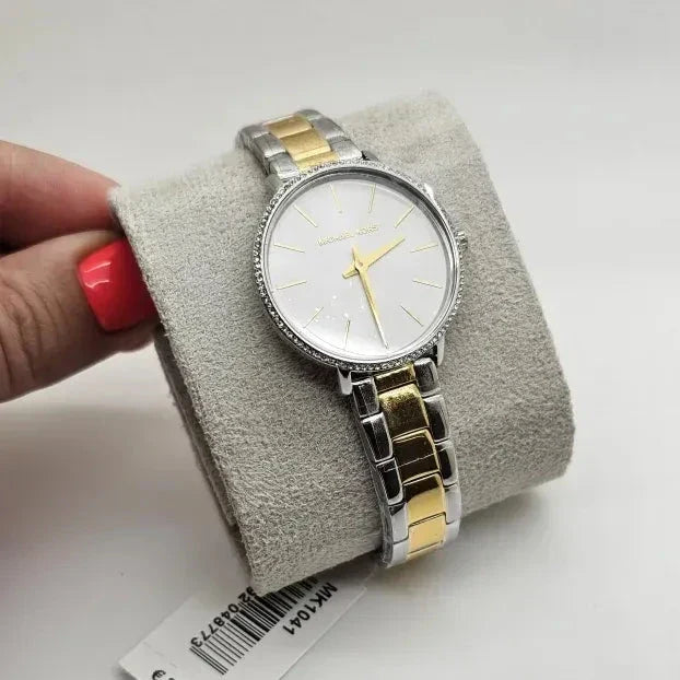  Shop Authentic Michael Kors Pyper Quartz Silver Dial Two Tone Steel Strap Watch For Women - MK1041 - Luxxuri