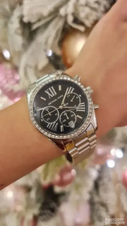  Shop Authentic Michael Kors Lexington Chronograph Black Dial Silver Steel Strap Watch For Women - MK7277 - Luxxuri