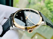  Shop Authentic Longines Record Black Dial Black Leather Strap Watch for Men - L2.821.5.57.2 - Luxxuri