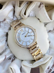  Shop Authentic Fossil Virginia White Dial Gold Steel Strap Watch for Women - ES3283 - Luxxuri