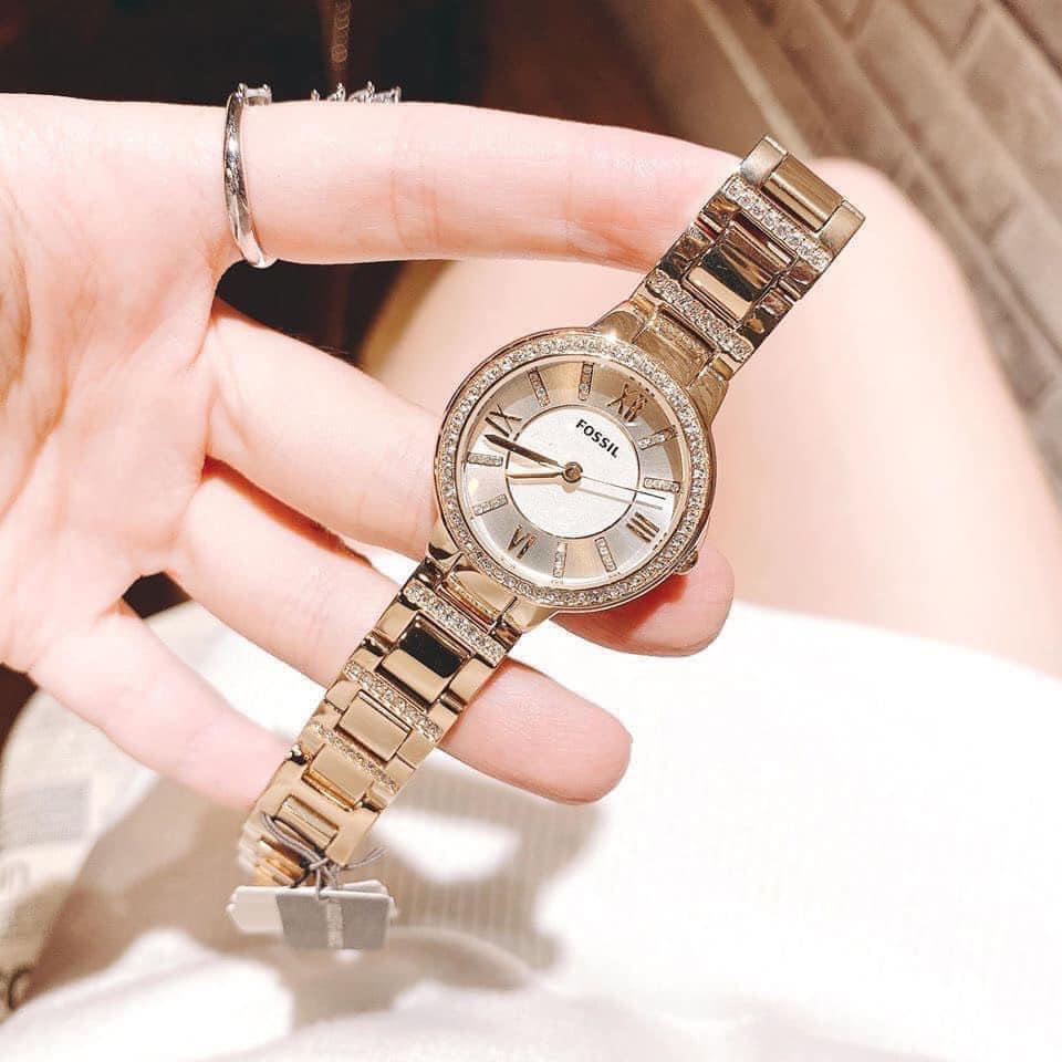  Shop Authentic Fossil Virginia White Dial Gold Steel Strap Watch for Women - ES3283 - Luxxuri