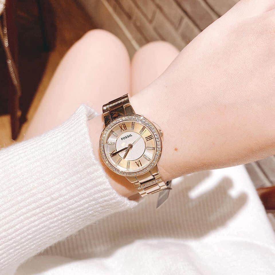  Shop Authentic Fossil Virginia White Dial Gold Steel Strap Watch for Women - ES3283 - Luxxuri