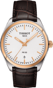  Shop Authentic Tissot T Classic PR 100 Quartz White Dial Brown Leather Strap Watch for Men - T101.410.26.031.00 - Luxxuri