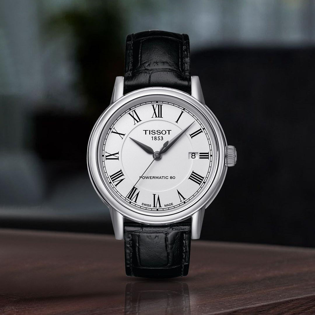  Shop Authentic Tissot Carson Powermatic 80 White Dial Black Leather Strap Watch For Men - T085.407.16.013.00 - Luxxuri