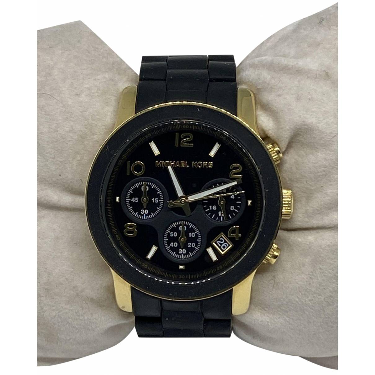  Shop Authentic Michael Kors Runway Black Dial Black Silicone Strap Watch for Women - MK5191 - Luxxuri