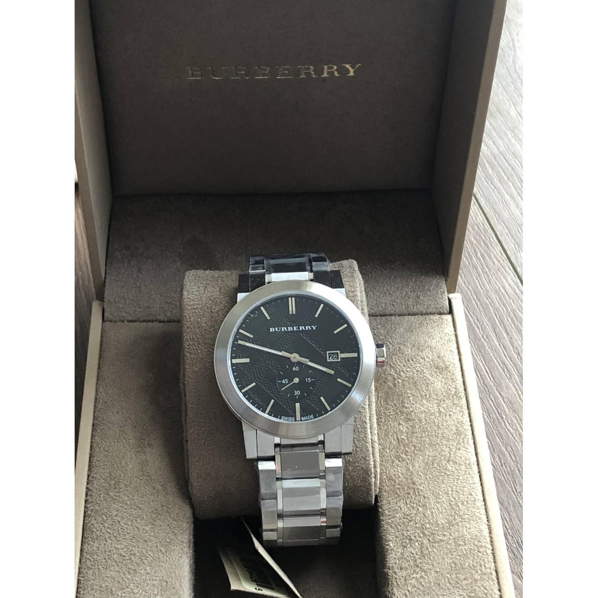  Shop Authentic Burberry The City Black Dial Silver Steel Strap Watch for Men - BU9901 - Luxxuri